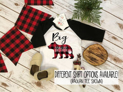 Big Brother Shirt, Buffalo Plaid Bear, Brothers Shirts, Big Brother Bear Shirt, Buffalo Plaid Shirt, Family tees, Big Brother Reveal,Brother