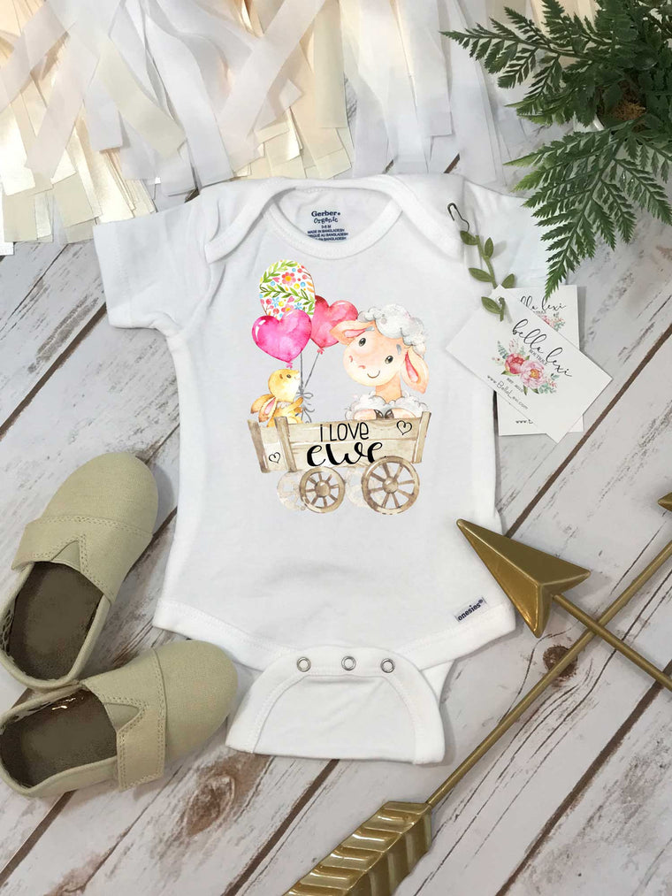 Valentine's Onesie®, I love Ewe, Baby Shower Gift, Valentines Shirt, Cute Baby Gift, First Valentines, Cute Baby Clothes, I love You Onesie®