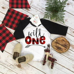 First Birthday Shirt, Lumberjack Birthday, 1st Birthday shirt, Buffalo Plaid Party, Lumberjack Party, WILD ONE PLAID,Wild One Birthday shirt