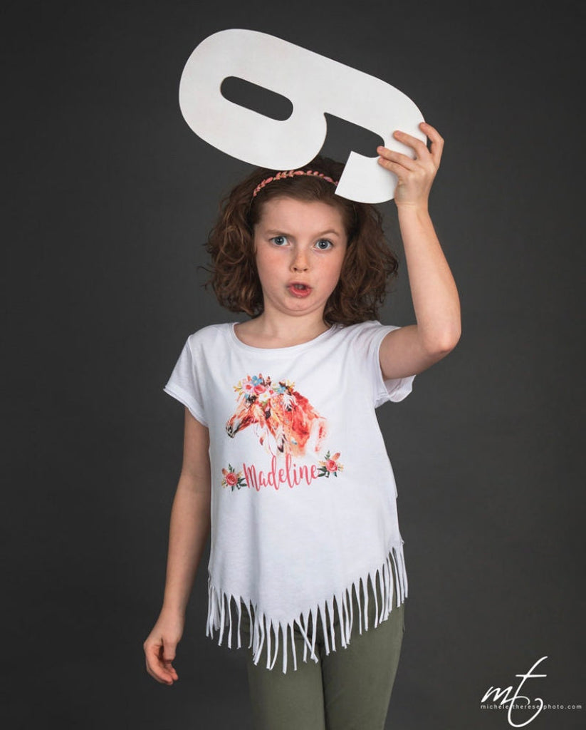 Horse Birthday, Personalized Baby Gift, Custom Baby Gift, Boho Horse Bodysuit, Niece Gift, Cute Girl Clothes, Cute Girl Gifts, Pony Party
