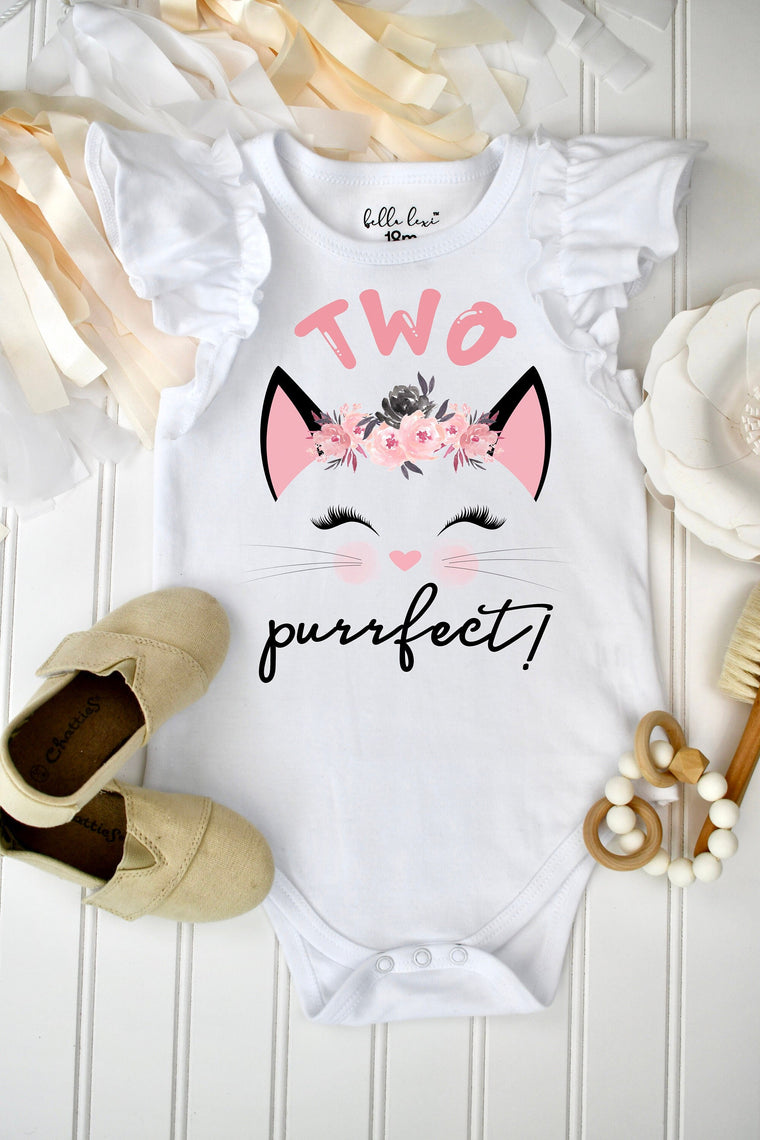 2nd Birthday Shirt, Kitten Birthday, Kitty Birthday shirt, Custom Birthday, Cat Birthday, Cat Shirt, Second Birthday, Two Purrfect, Kitty