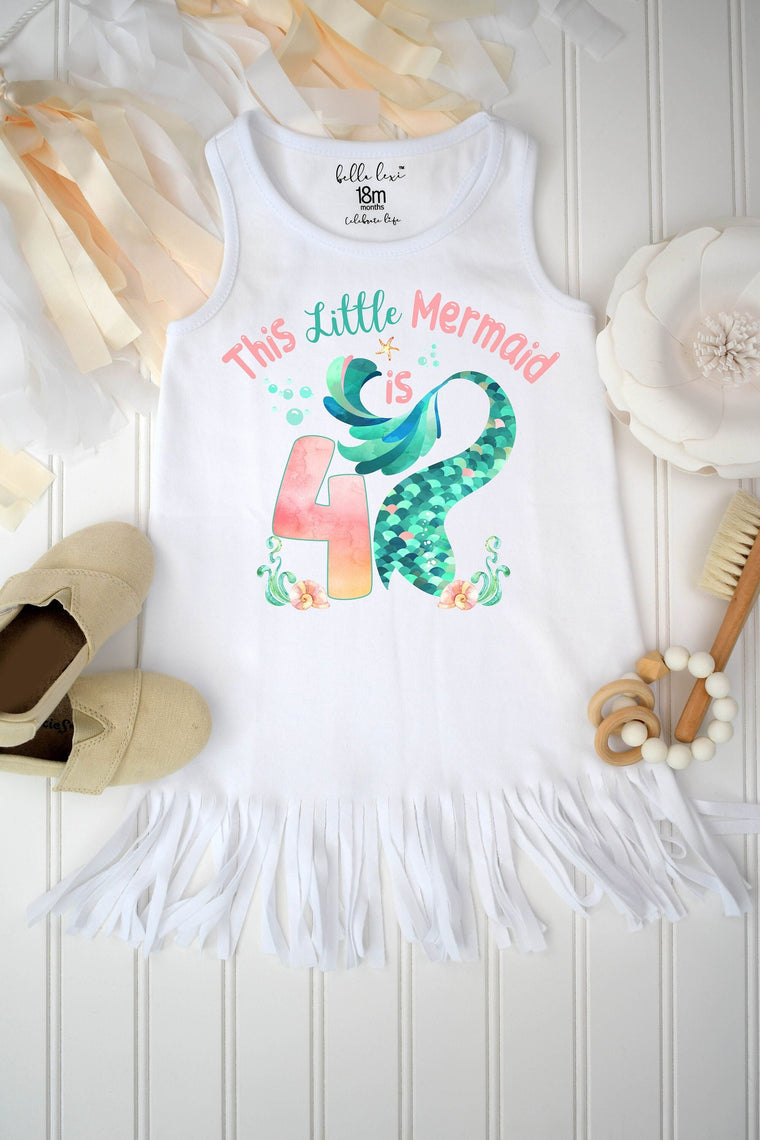 Mermaid Birthday, Fourth Birthday, This Little Mermaid is 4, 4th Birthday, Mermaid Party, Mermaid Shirt, Mermaid Theme, Under the Sea, Ocean