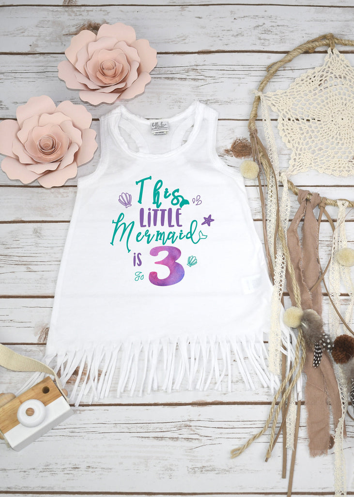 Mermaid Birthday, Third Birthday, This Little Mermaid is 3, 3rd Birthday, Mermaid Party, Mermaid Shirt, Mermaid Theme, Girl Birthday,Mermaid