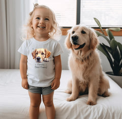 Golden Retriever, New Best Friend Onesie®, Protected By Dog Onesie, Personalized Dog Bodysuit, Dog Name Onesie, Baby Shower Gift, Newborn