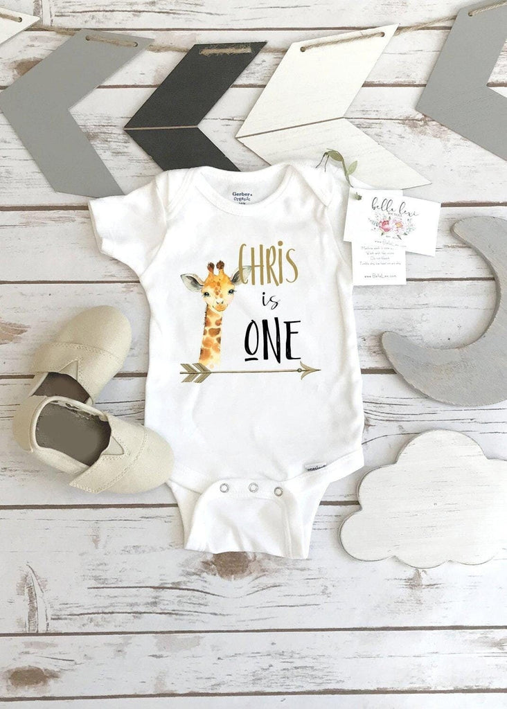 First Birthday, Giraffe Theme, Birthday Shirt, 1st Birthday, Personalized Birthday Shirt, Boy Birthday, Birthday Onesie®, Safari Birthday