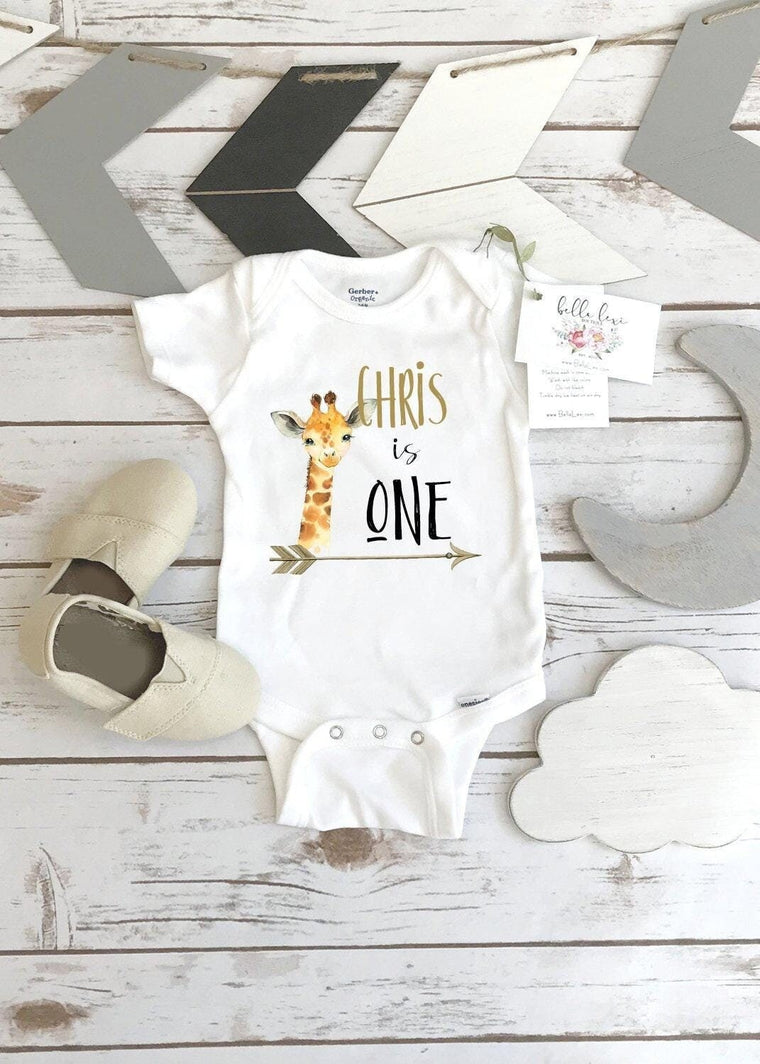First Birthday, Giraffe Theme, Birthday Shirt, 1st Birthday, Personalized Birthday Shirt, Boy Birthday, Birthday Onesie®, Safari Birthday