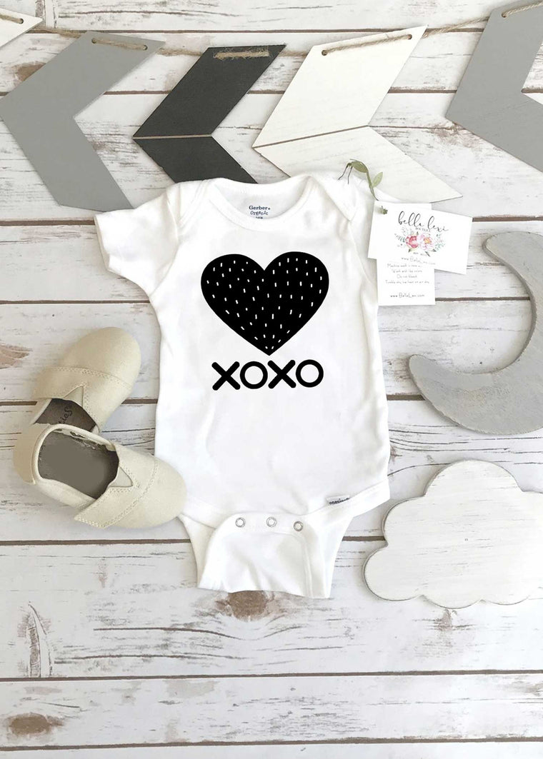 XOXO, Heart Monochrome Onesie®