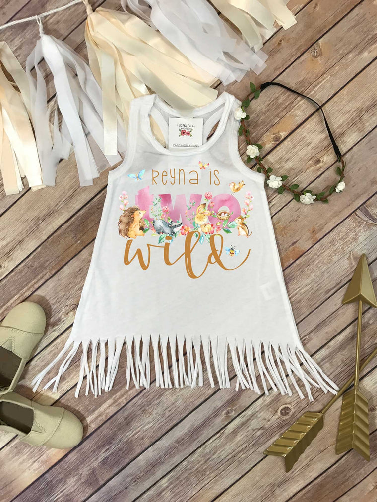 Second Birthday, Two Wild, Girl Birthday Dress, Personalized Birthday, 2nd Birthday, Fringe Birthday Dress, Boho Birthday, Woodland Birthday