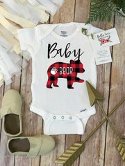 Baby Bear Onesie®, Buffalo Plaid Shirt, Baby Bear Shirt, Family Shirts, Matching Bear Shirts,Buffalo Plaid Bear,Family tees,Mommy and Me,RED