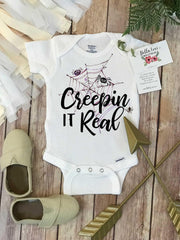 Halloween Onesie®, Creepin it Real, Funny Halloween Shirt, First Halloween, Spider Shirt, First Halloween, 1st Halloween,Spider Baby,Spiders
