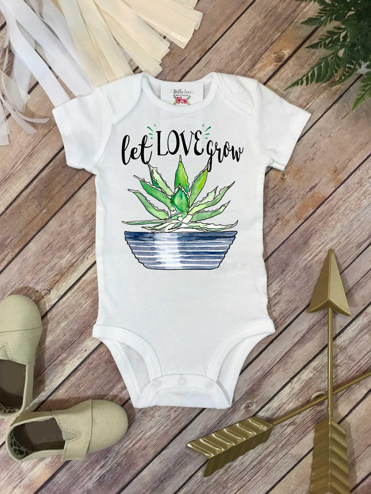 Let Love Grow, Baby Shower Gift, Pregnancy Reveal, Baby Reveal, Cute Baby Gift, Baby Announcement, Baby Girl Gift, Niece Gift, Boho Baby Set