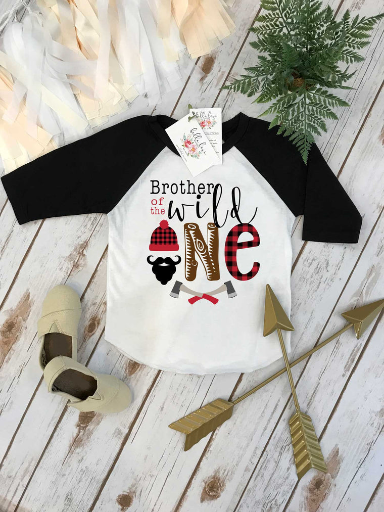 First Birthday Shirt, Lumberjack Birthday, BROTHER of Wild One, 1st Birthday shirt, Buffalo Plaid Party, Lumberjack Party, Wild One Birthday