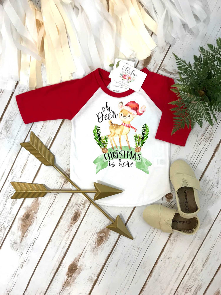 Christmas Shirt, Oh Deer Christmas is Here, Christmas Gift, 1st Christmas, First Christmas, Christmas Outfit, Christmas Deer, Deer Onesie®