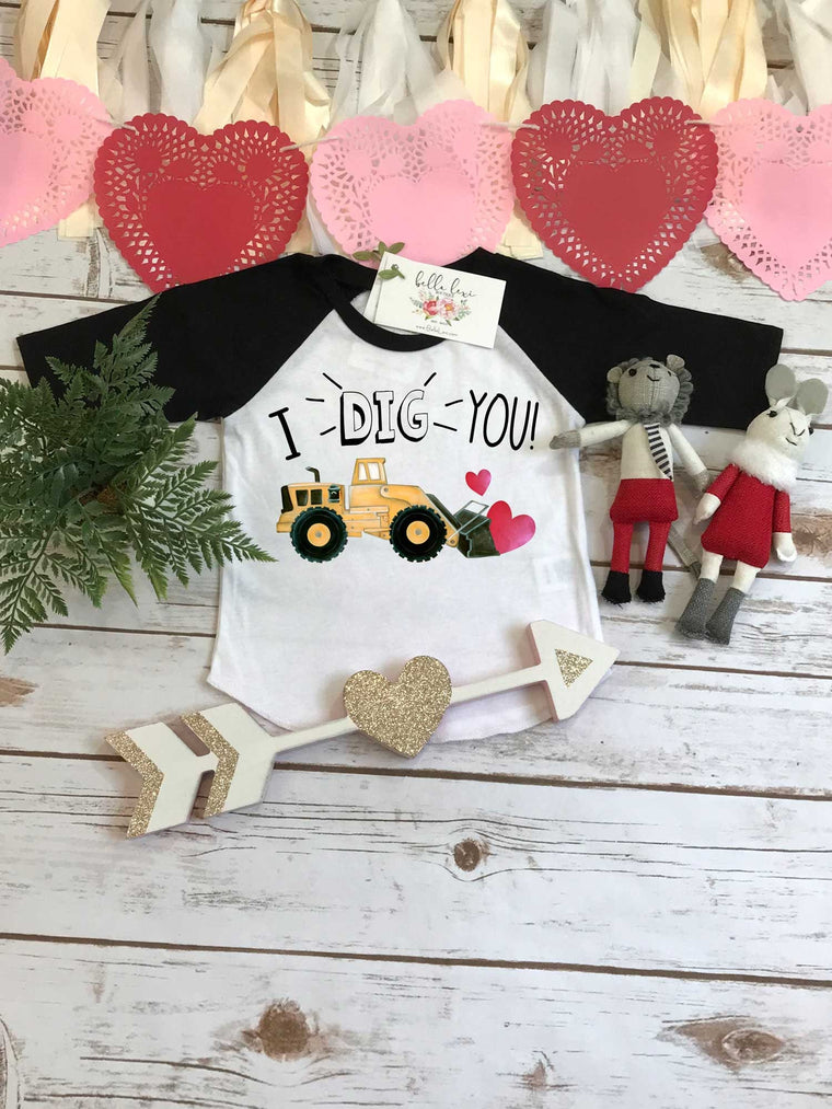 Valentine's Shirt, I Dig You, First Valentines, Boy Valentine Shirt, Funny Valentines Shirts, Cute Valentines Shirts, Valentines Day Raglan