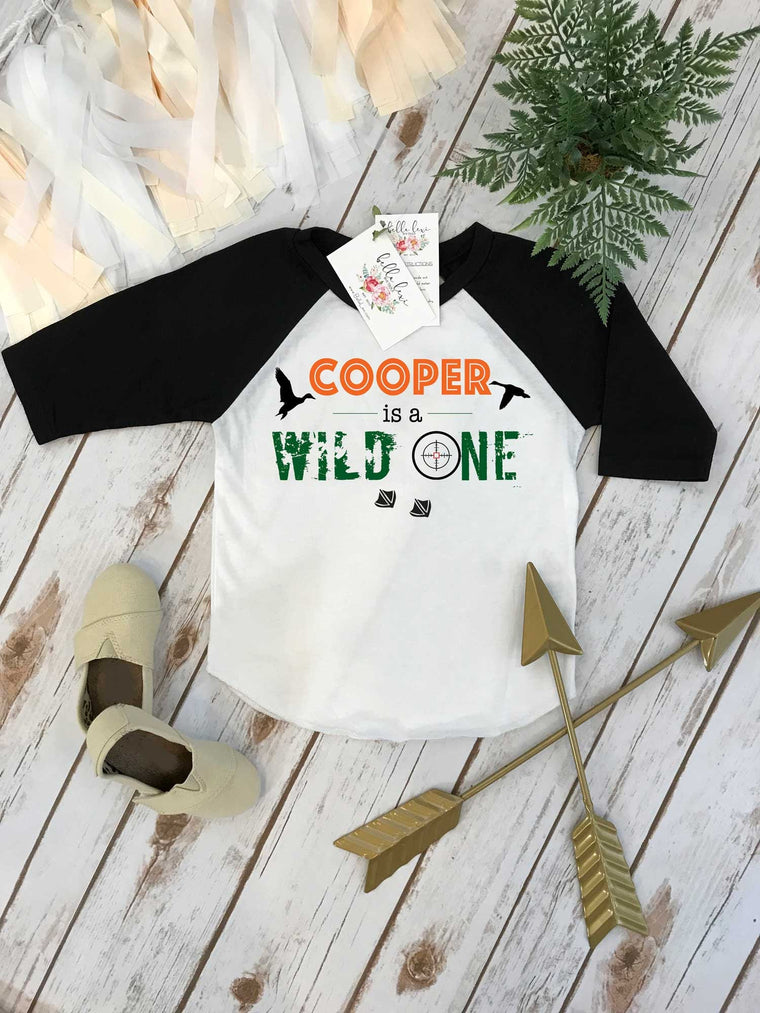 First Birthday Shirt, Hunting Birthday, 1st Birthday shirt, Duck Hunt Party, Lumberjack Party, Woodland Party Set, Wild One Birthday, Ducks