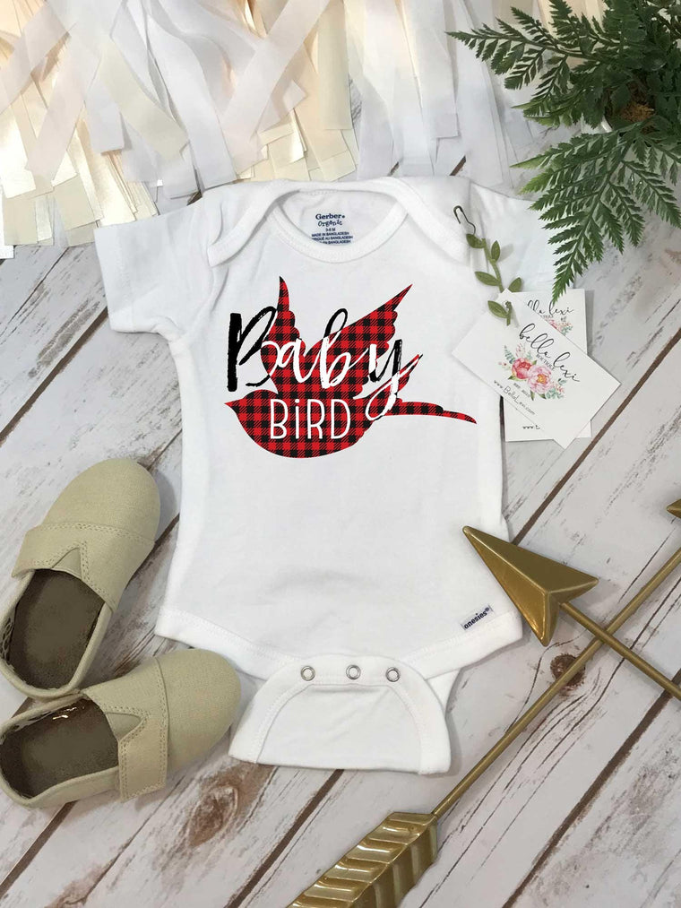 BABY BIRD Onesie®, Buffalo Plaid Shirt, Baby Bird Shirt, Family Shirts, Matching Bird Shirts, Buffalo Plaid Bird, Family tees, Mommy and Me,