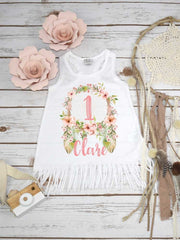 Wild One, First Birthday, Girl Birthday Dress, Boho Birthday, 1st Birthday, Dreamcatcher Birthday, Floral Birthday,1st Birthday Outfit, Pink