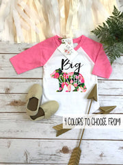 Big Sister Shirt, Floral Bear, Sisters Shirts, Big Sister FLORAL BEAR, Sister Shirt, Family tees, Big Sister Reveal, Big Sister Announcement