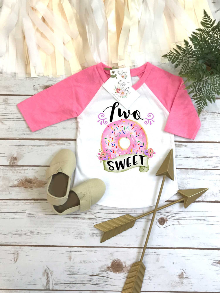 Second Birthday, TWO SWEET, Donut Birthday, 2nd Birthday, Donut party, Donut Theme, Girl Birthday, Birthday Shirt, Girl Birthday Gift, Donut