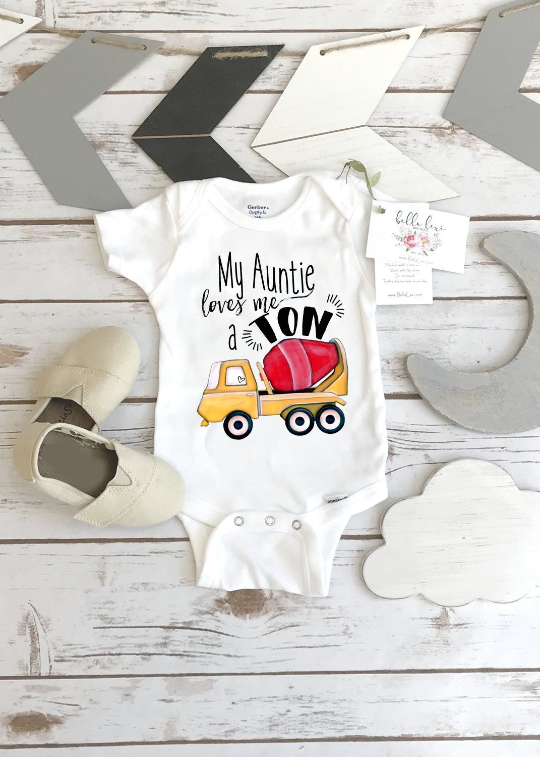 Aunt Onesie®, My Auntie Loves me a Ton, Nephew Gift, Aunt Baby Bodysuit, Cute Boy Clothes, Auntie shirt, Nephew Shirt,Baby Shower Gift, Baby