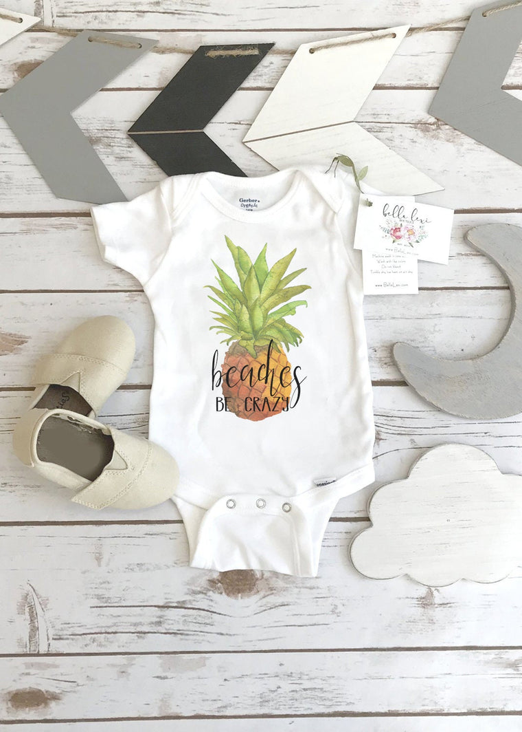 Hawaii Baby Onesie®, Beaches be Crazy, Baby Shower Gift, Pineapple Baby Onesie®, Baby Shower Gift, Vacation Shirt, Pineapple theme, Niece