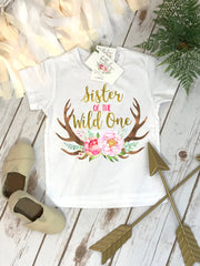 Wild One Birthday, SISTER of the Wild one, Wild ONE, Wild Birthday, Wild One Party, Sister Birthday, Girl Birthday, Sister Shirt, Antlers