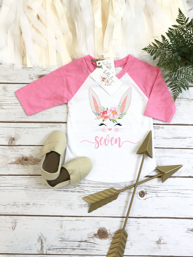 Seventh Birthday, Some Bunny is Seven, Bunny Birthday shirt, Custom Birthday, One Bunny, Easter Shirt, 7th Birthday, Girl Birthday Shirt, 7