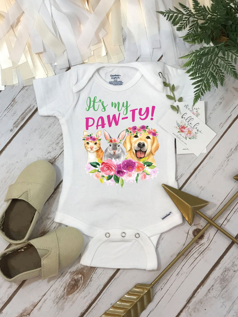 First Birthday Shirt, Puppy Birthday, 1st Birthday shirt, Puppy Party, Kitty Party, Paw-ty Party Set, Wild One Birthday,Birthday Party Shirt