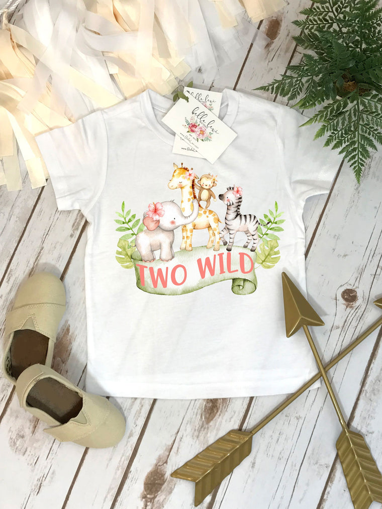 Two Wild Birthday, Two Wild Party, Zoo Birthday, Safari Birthday, 2nd Birthday, Elephant Birthday, Girl Birthday SHIRT, Birthday Onesie®,