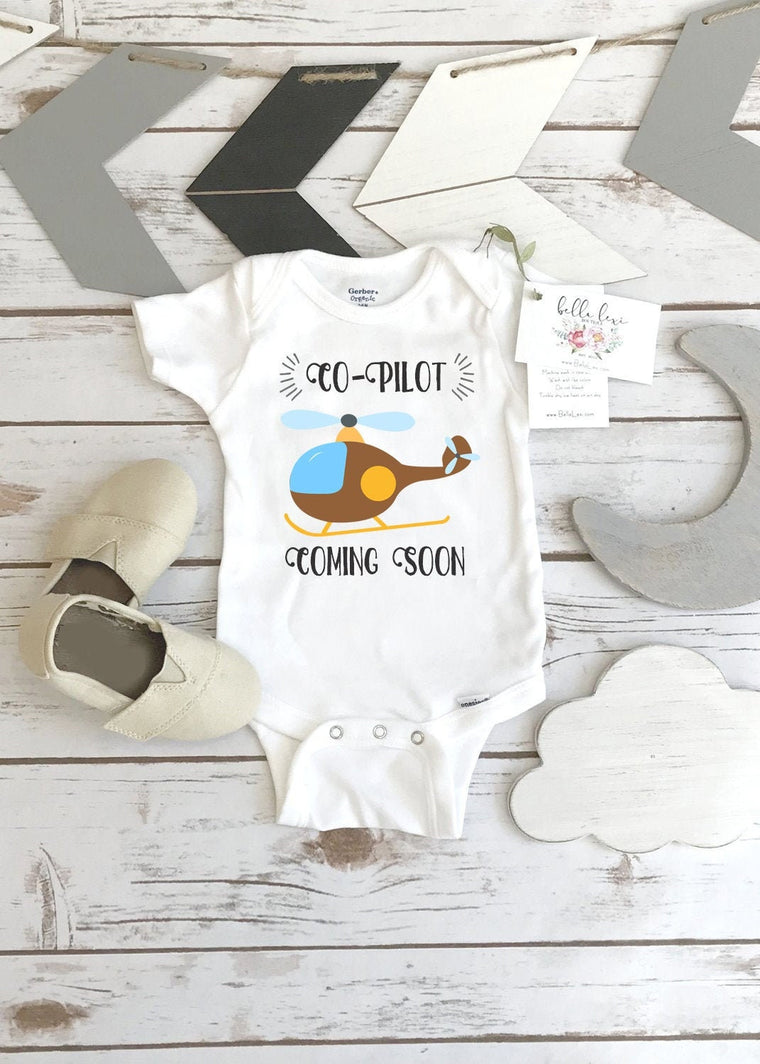 Pregnancy Reveal Onesie®, Co Pilot Coming Soon, Pilot Baby Coming, Baby Announcement, Pregnancy Announcement, Baby Reveal, Expecting Baby