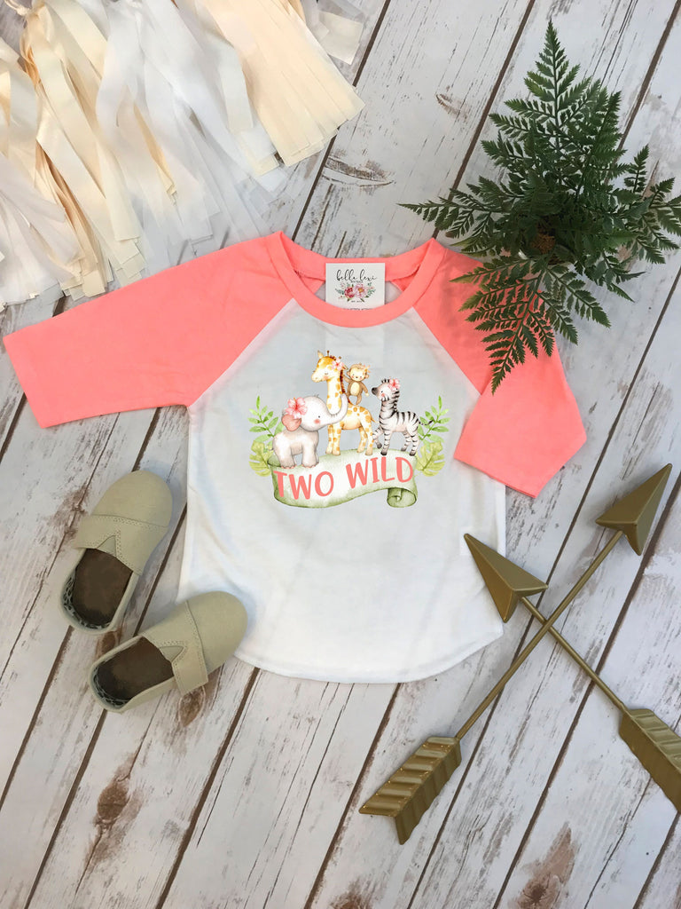 Two Wild Birthday, Two Wild Party, Zoo Birthday, Safari Birthday, 2nd Birthday, Elephant Birthday, Girl Birthday SHIRT,Second Birthday Shirt