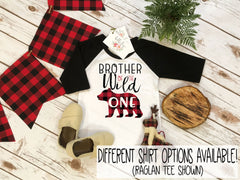 Brother Birthday Shirt, Lumberjack Birthday, 1st Birthday shirt, Buffalo Plaid Party, Lumberjack Party, Wild One Bear Party,Wild One Brother