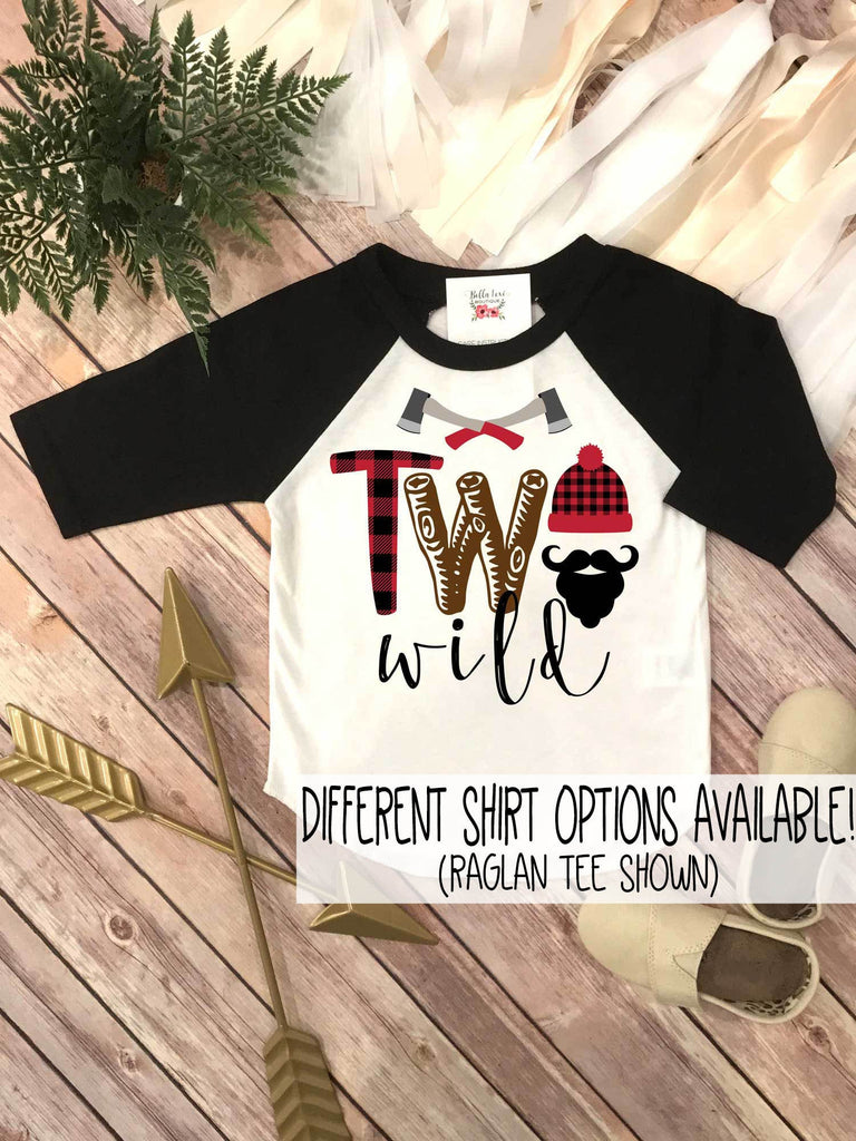 Two Wild Birthday, Lumberjack Birthday, 2nd Birthday shirt, Buffalo Plaid Party, Lumberjack Party, Camping Party, Two Wild Camper