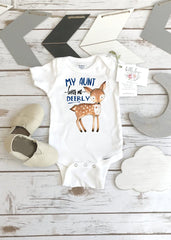 Baby Shower Gift, My Aunt Loves Me Deerly, Nephew Gift, Aunt Onesie®, Auntie shirt, Deer Theme, Auntie Gift, Best Aunt Ever, Newborn Gifts