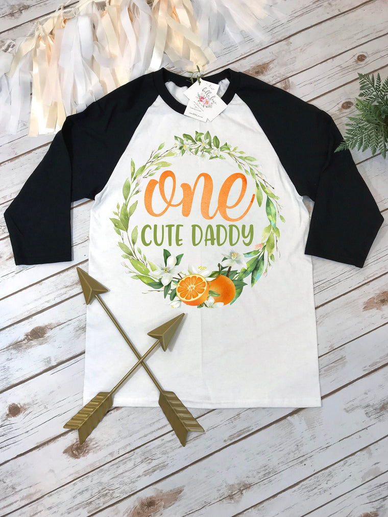 One Little Cutie, Cutie Birthday shirt, 1st Birthday, Oranges Party, Peach Party, Peaches Birthday, Peachy, Daddy and Me Shirt, Cute Daddy