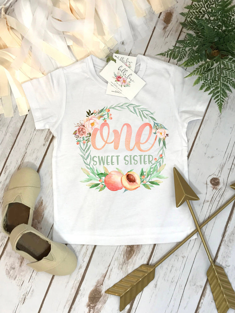 Peach Birthday, One Sweet Peach, Sister Birthday shirt, 1st Birthday, Sweet as a Peach, Peach Party, Peaches Birthday, Peachy, I am 1, peach