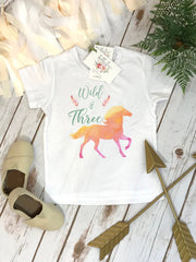 Horse Birthday, Wild and Three, Third Birthday, Horse Party, Niece Gift, Pony Birthday, Cute Girl Gifts, Pony Party, 3rd Birthday, Horse