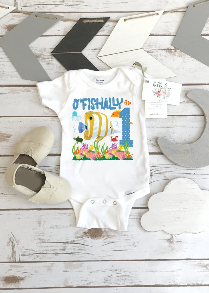 First Birthday Onesie®, Under the Sea Party, Fish Birthday, 1st Birthday, O'Fishally One, Ocean Party, Fish Birthday, Sealife birthday, One