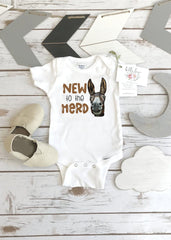 Baby Shower Gift, NEW TO the HERD, Country Baby, Farm shirt, CowBOY, Cow Onesie®, Farm Baby Gift, Cute Baby Clothes, Donkey Theme, Farm baby