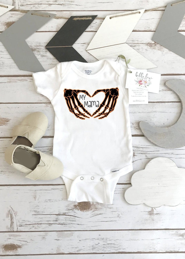 Halloween Onesie®, Love My Mama, Halloween Shirt, First Halloween, Skeleton Shirt, 1st Halloween, Skeleton Hands, Cute Halloween, Skeletons