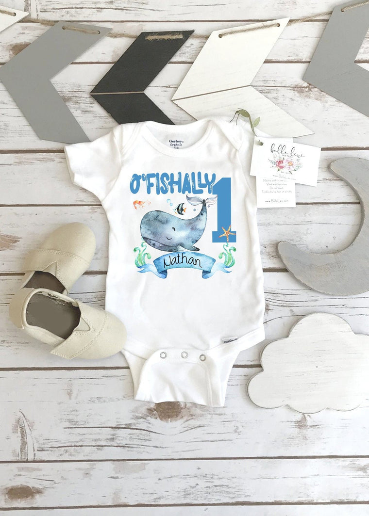 First Birthday Onesie®, Under the Sea Party, Whale Birthday, 1st Birthday, O'Fishally One, Ocean Party, Fish Birthday, Sealife birthday, One