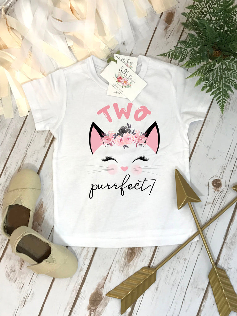 2nd Birthday Shirt, Kitten Birthday, Kitty Birthday shirt, Custom Birthday, Cat Birthday, Cat Shirt, Second Birthday, Two Purrfect, Kitty