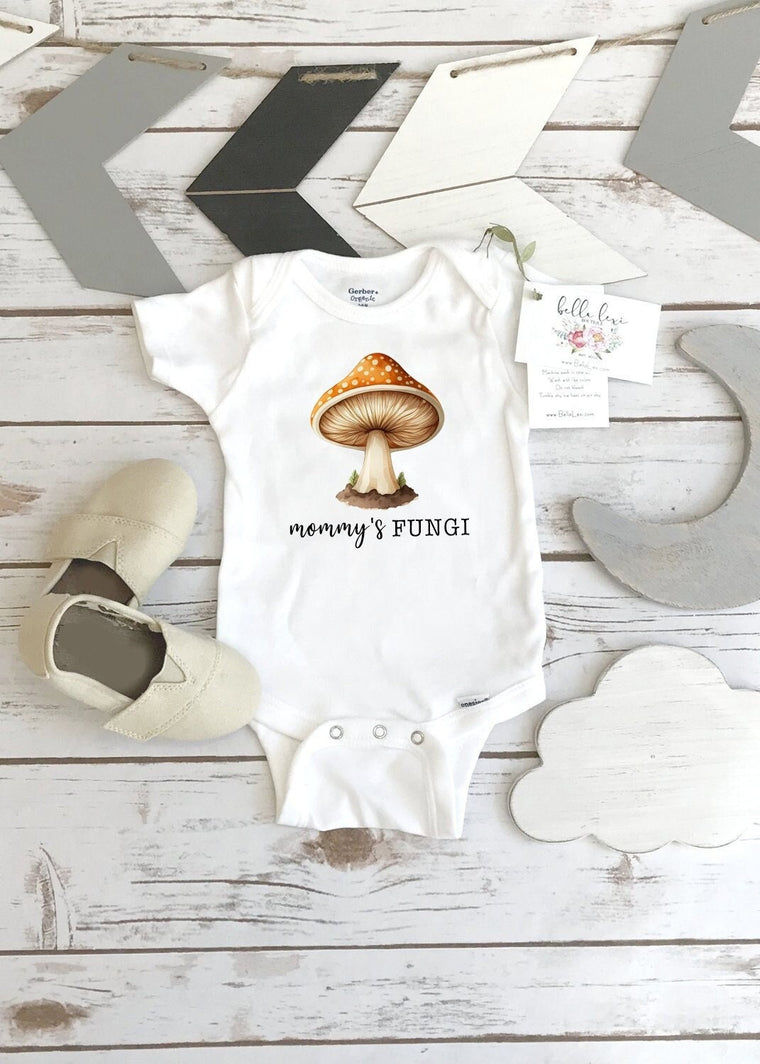 Mushroom Onesie®, Baby Shower Gift, Funny Baby Gift, Mommy's Fungi, Cottagecore Shirt, Nephew Gift, Cottagecore, Hippie Baby, newborn gift