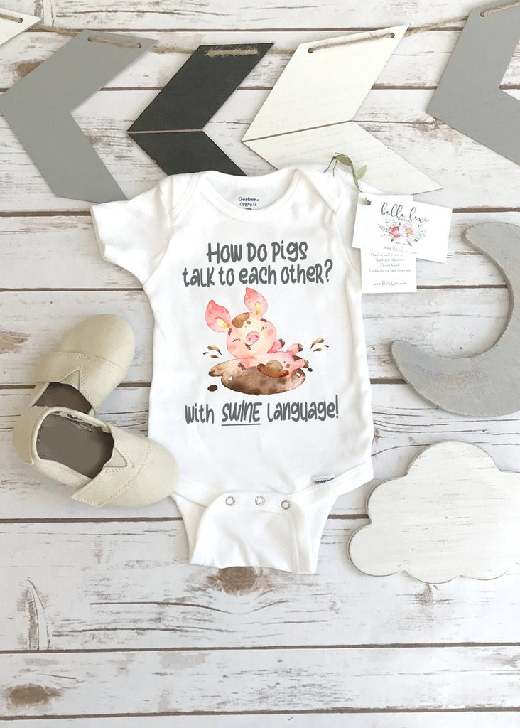 Funny Baby Gift, Dad Jokes Baby Gift, Pig Onesie®, Baby Shower Gift, Cute Baby Shirt, Nephew Gift, Farm Baby, Cute Baby Gift, Farm Help