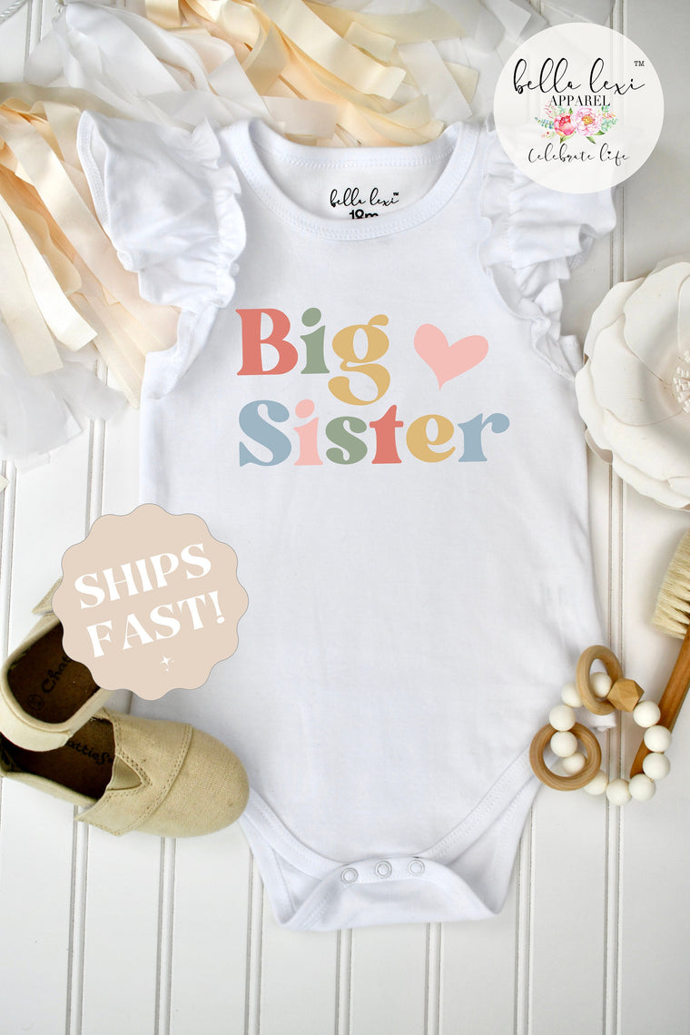 Big Sister Set, Kids Announcement Shirt, Big Sister Gift, Pregnancy Reveal, Sister Reveal, Siblings Shirt, Big Sister Shirt, Sister Bodysuit