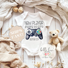 Gamer ONESIE®, Pregnancy Reveal, Gamer Dad, Baby Announcement, Gaming Daddy shirt, Player Has Entered The Game, Player 3 Bodysuit,Gamer Baby