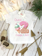 2 Scoops of Fun, TWO SWEET, Ice Cream Birthday, 2nd Birthday, Ice Cream party, Ice Cream Theme, Girl Birthday, Birthday Shirt, Girl Party