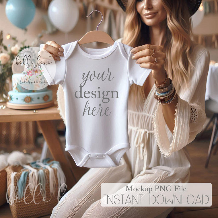 Woman Mockup, Baby Boy Party Mock-up, Kids Birthday Tee Mockup, First Birthday Tee Mockup, Baby Girl Bodysuit Mockup, Birthday Set Flat Lay,