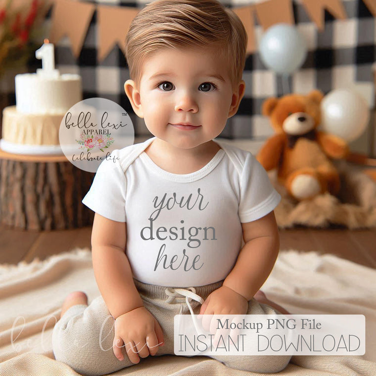 Baby Boy Mockup, Kids Party Mockup, Birtday Mockup, Bodysuit Mockup, Onesie® Mockup, Shirt Mockup