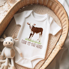 Baby Shower Gift, NEW TO the HERD, Western Nursery, Farm shirt, CowBOY, Cow Onesie®, Farm Baby Gift, Cute Baby Clothes, Cow Theme, hereford